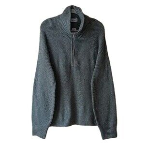 Old Navy French Rib 1/4 Pullover Sweater Soft-Washed Gray Men's Sz XL/Tall